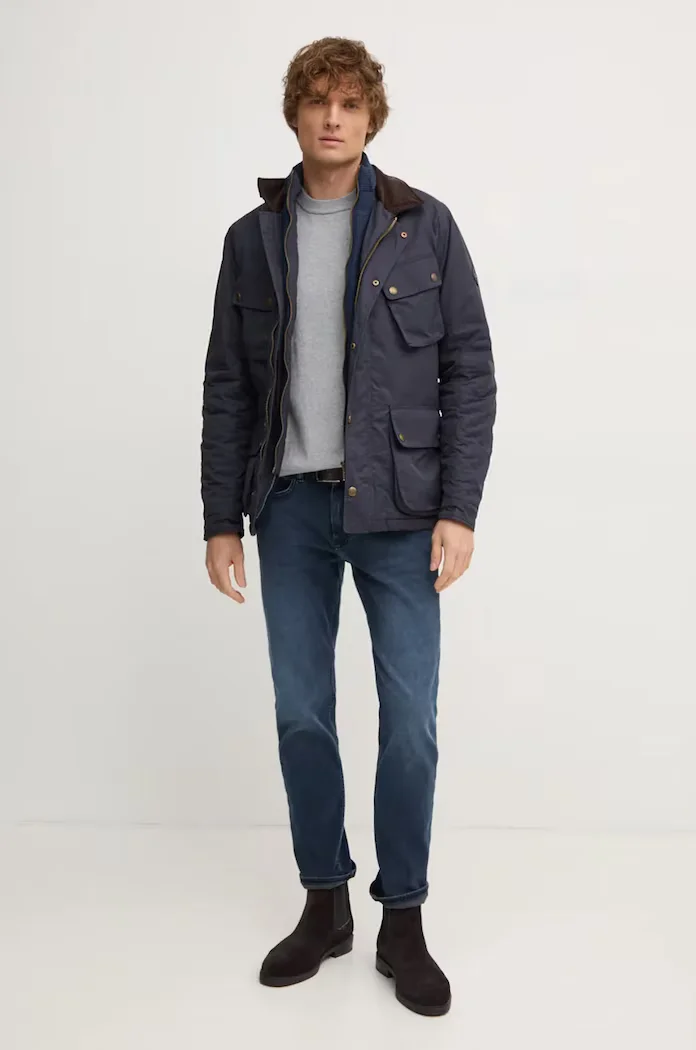 Pepe Jeans Пуловер с вълна NEW ANDRE CREW NECK мъжки в сиво от лека материя PM702469