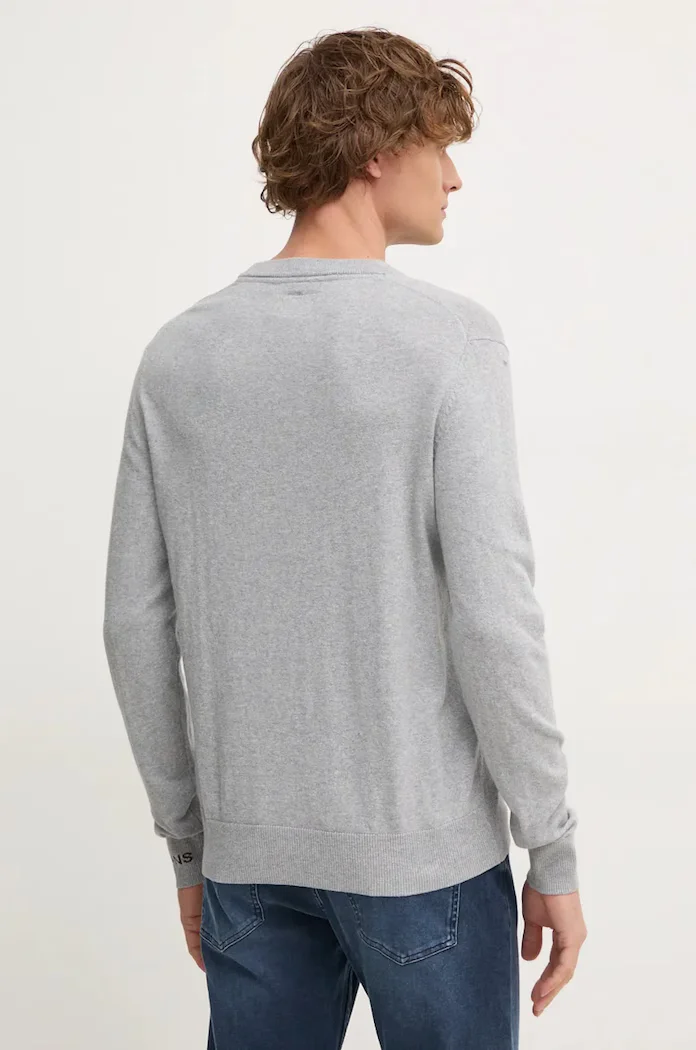 Pepe Jeans Пуловер с вълна NEW ANDRE CREW NECK мъжки в сиво от лека материя PM702469