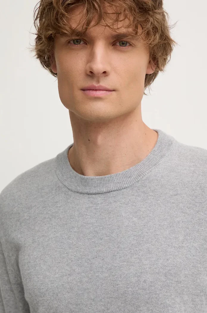 Pepe Jeans Пуловер с вълна NEW ANDRE CREW NECK мъжки в сиво от лека материя PM702469