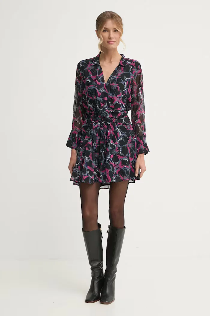 Pepe Jeans Рокля ADA в черно къса разкроена PL953630