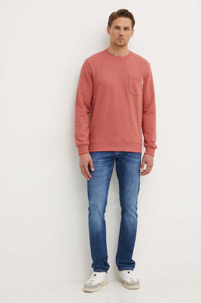 Pepe Jeans Суичър MANS CREW в розово с изчистен дизайн PM582696