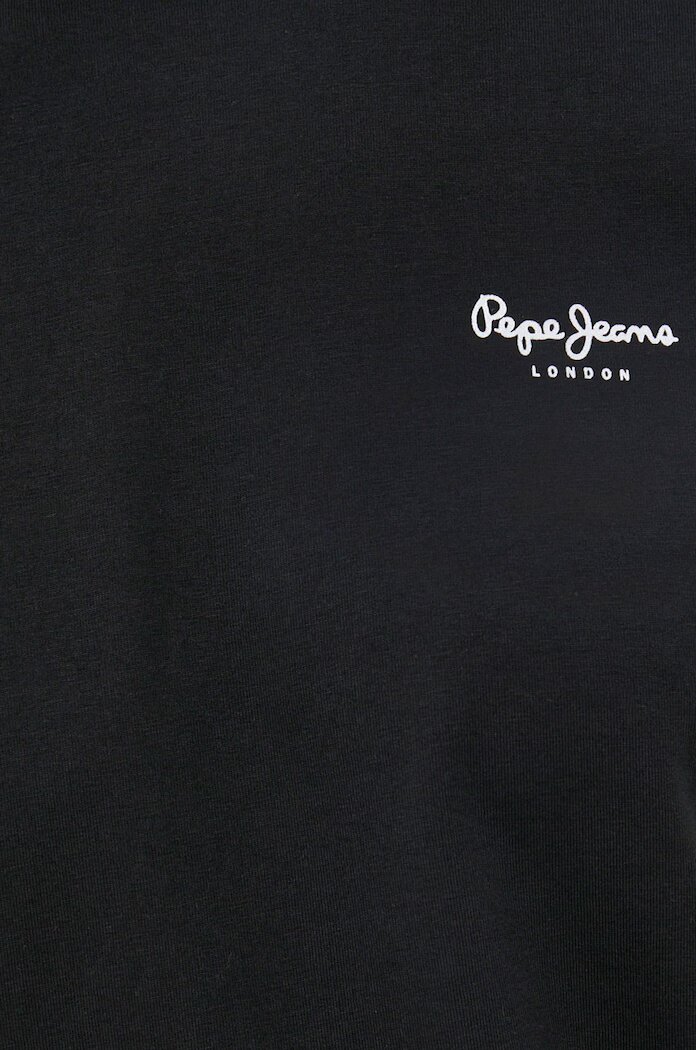 Pepe Jeans Тениска Basic мъжка в черно с изчистен дизайн
