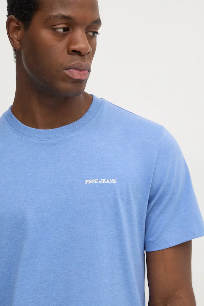 Pepe Jeans Тениска DAMIAN TEE в лилаво с изчистен дизайн PM509726