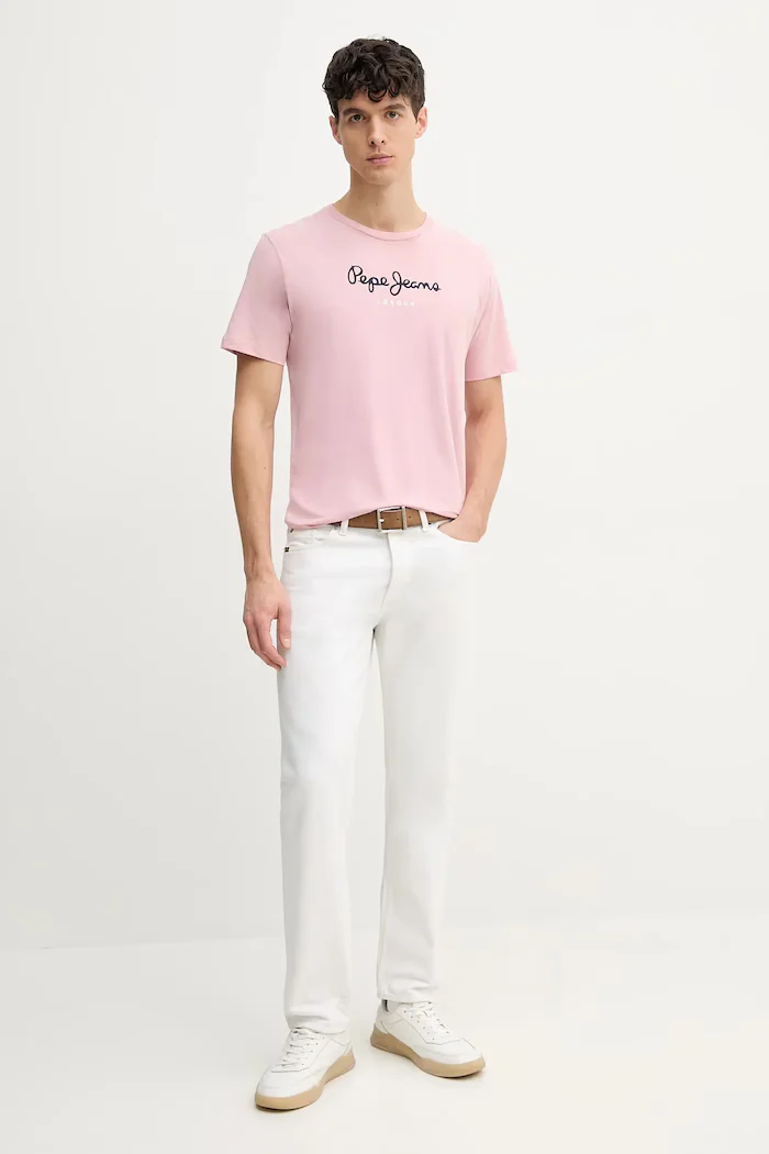 Pepe Jeans тениска мъжка от памук EGGO N розова PM508208