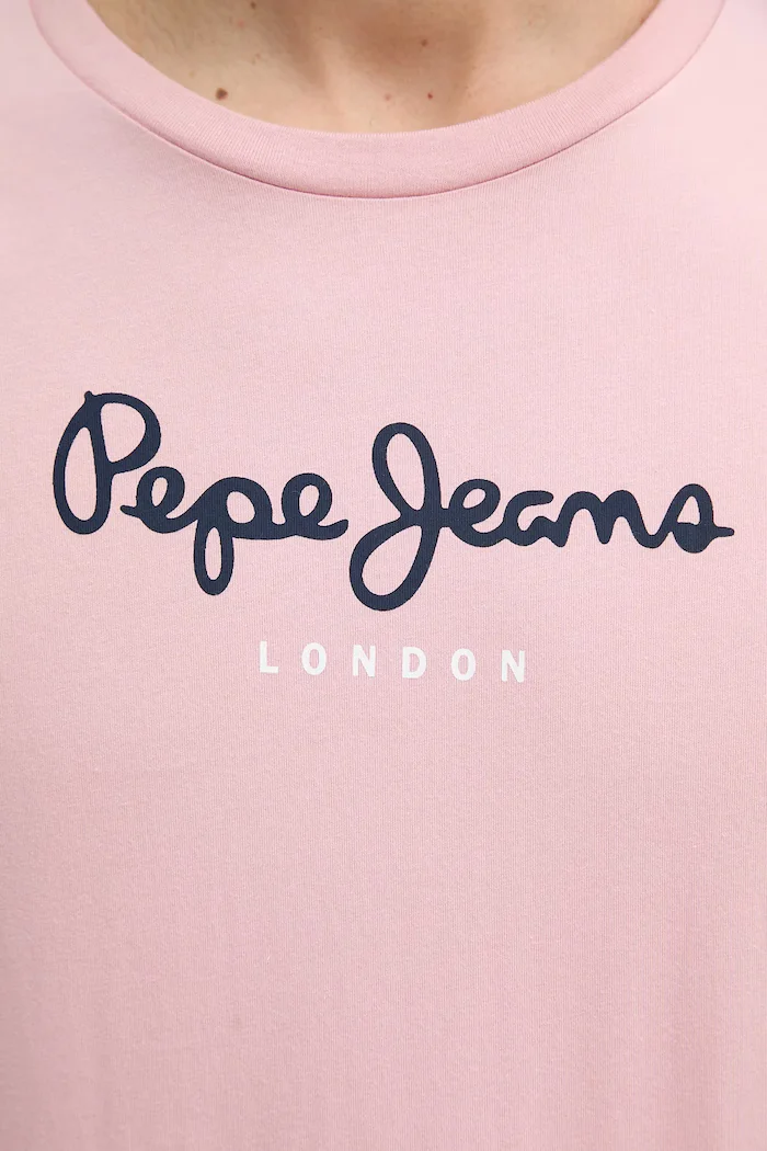 Pepe Jeans тениска мъжка от памук EGGO N розова PM508208
