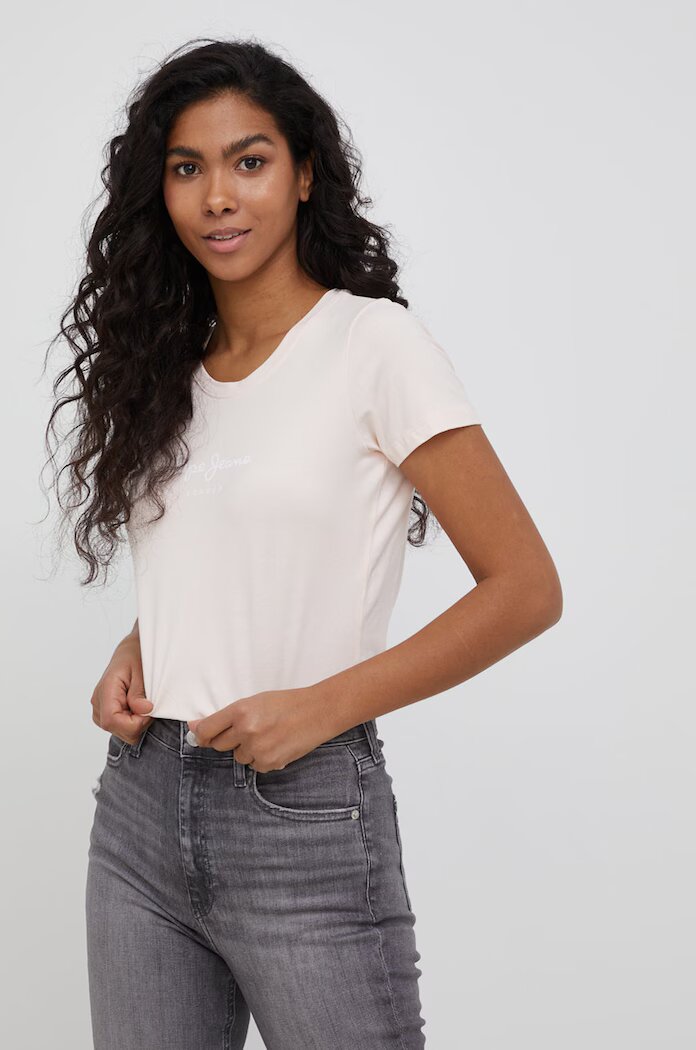 Pepe Jeans Тениска New Virginia Ss N дамска в розово