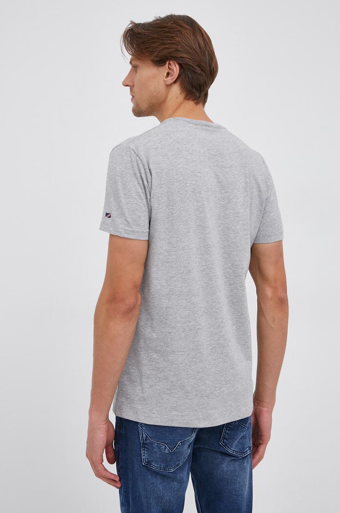 Pepe Jeans Тениска Original Basic 3 в меланж на сиво