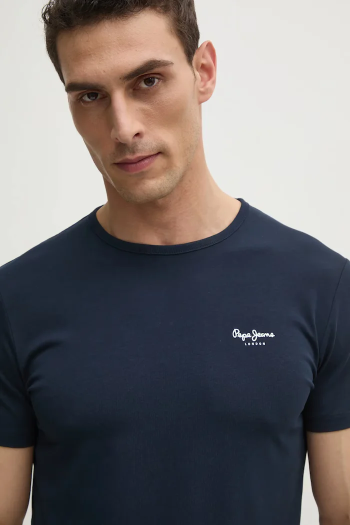 Pepe Jeans Тениска ORIGINAL BASIC 3N в тъмносиньо с принт PM508212