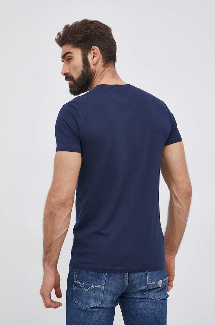 Pepe Jeans Тениска Original Stretch мъжка в тъмносиньо с принт