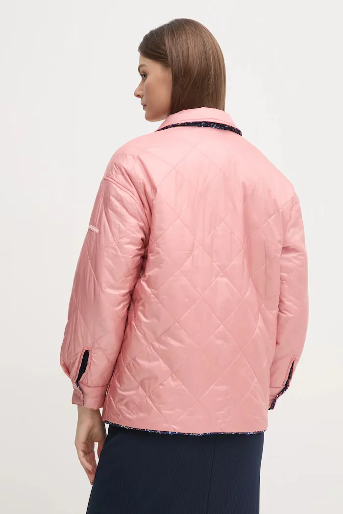 Pepe Jeans Яке с две лица FLEUR DAILY в розово преходен модел с уголемена кройка PL402499