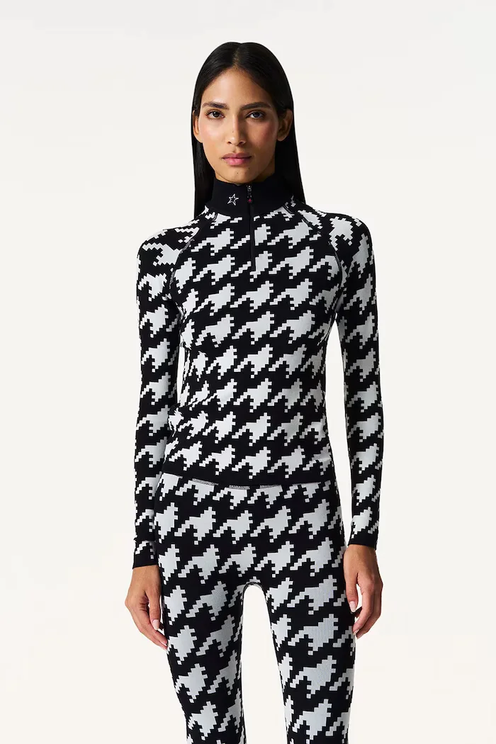 Perfect Moment функционална блуза с дълги ръкави Perfect Jacquard черна W3001122