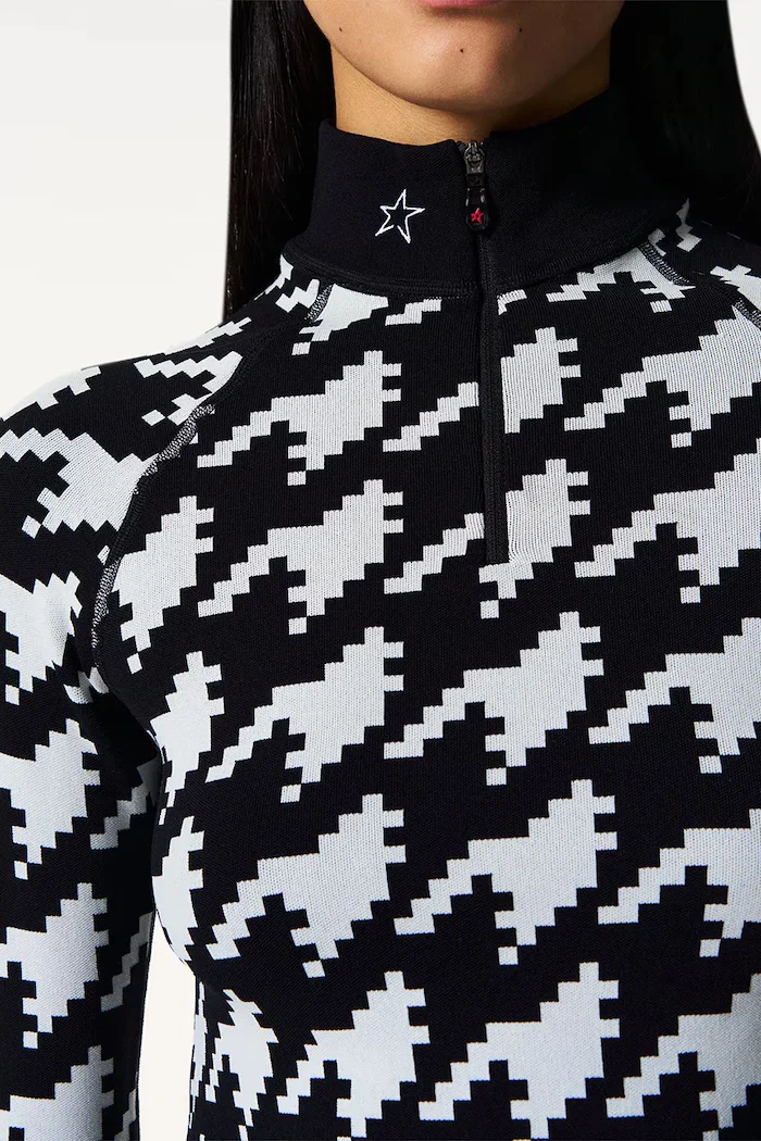 Perfect Moment функционална блуза с дълги ръкави Perfect Jacquard черна W3001122