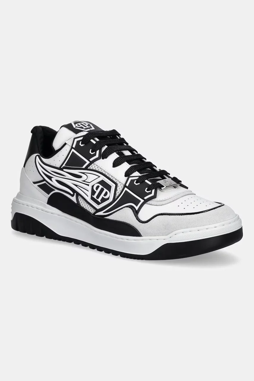 PHILIPP PLEIN Кожени маратонки Lo-Top Hexagon
