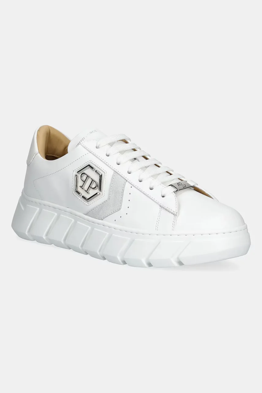PHILIPP PLEIN Кожени маратонки Nappa Lo-Top Hexagon