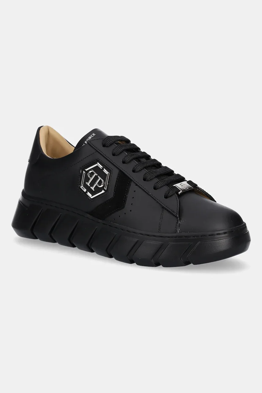 PHILIPP PLEIN Кожени маратонки Nappa Lo-Top Hexagon