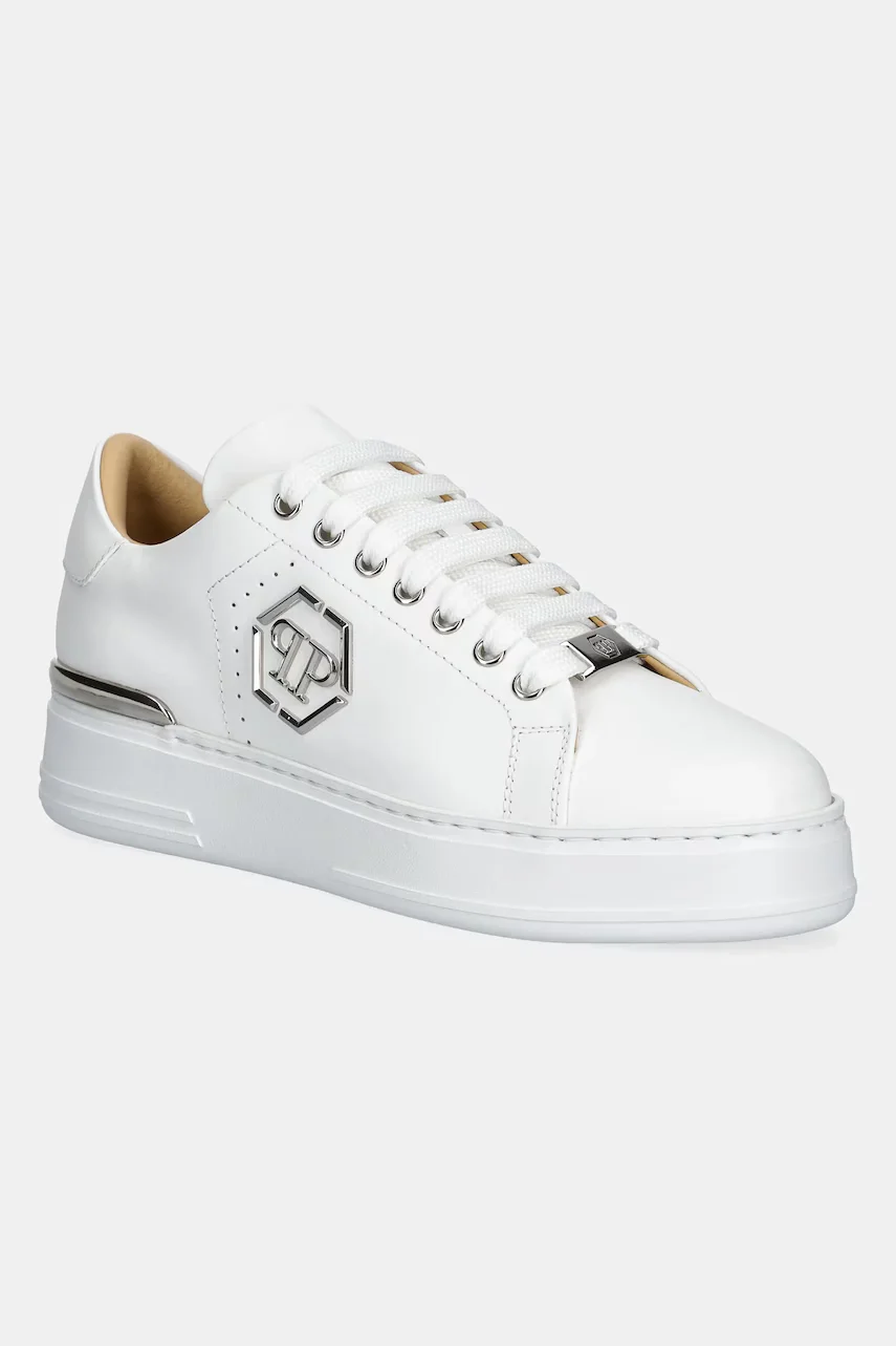 PHILIPP PLEIN Кожени маратонки Nappa Lo-Top Hexagon