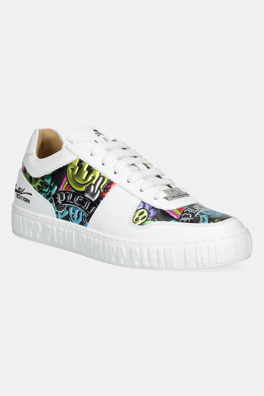 PHILIPP PLEIN Кожени маратонки Nappa Lo-Top Smile