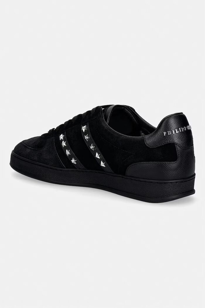 PHILIPP PLEIN Велурени маратонки Low-Top Retro Rebel мъжки в черно USC0911.PLE009N.0202