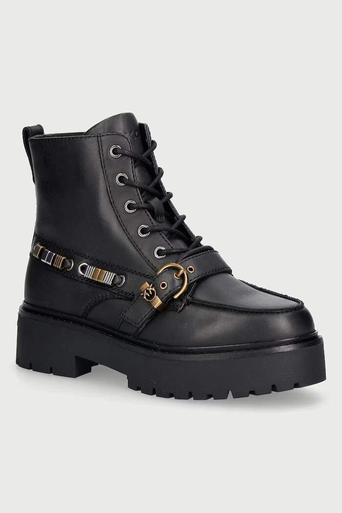 Pinko боти дамски от кожа Margaret 03 черни SD0565P001Z99