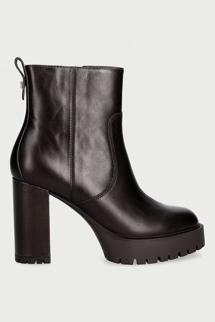 Pinko боти с дебел ток дамски от кожа Clara 01 кафяви SD0577P001L72