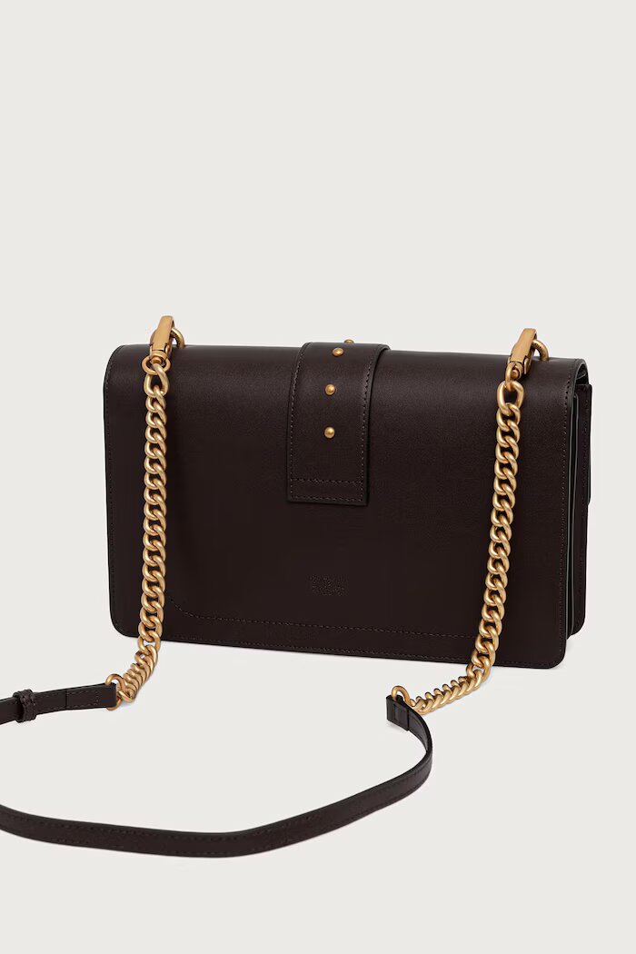 Pinko чанта crossbody дамска от кожа бордо 105857 A0F1