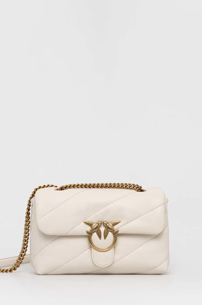 Pinko чанта crossbody дамска от кожа бяла 100038 A0F2