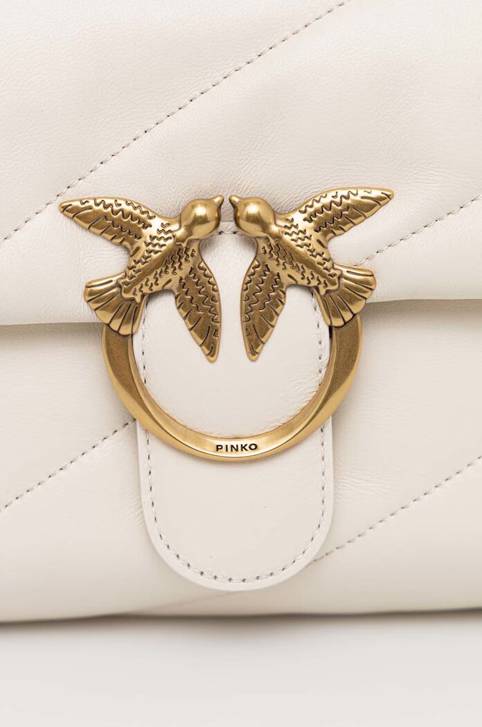 Pinko чанта crossbody дамска от кожа бяла 100038 A0F2