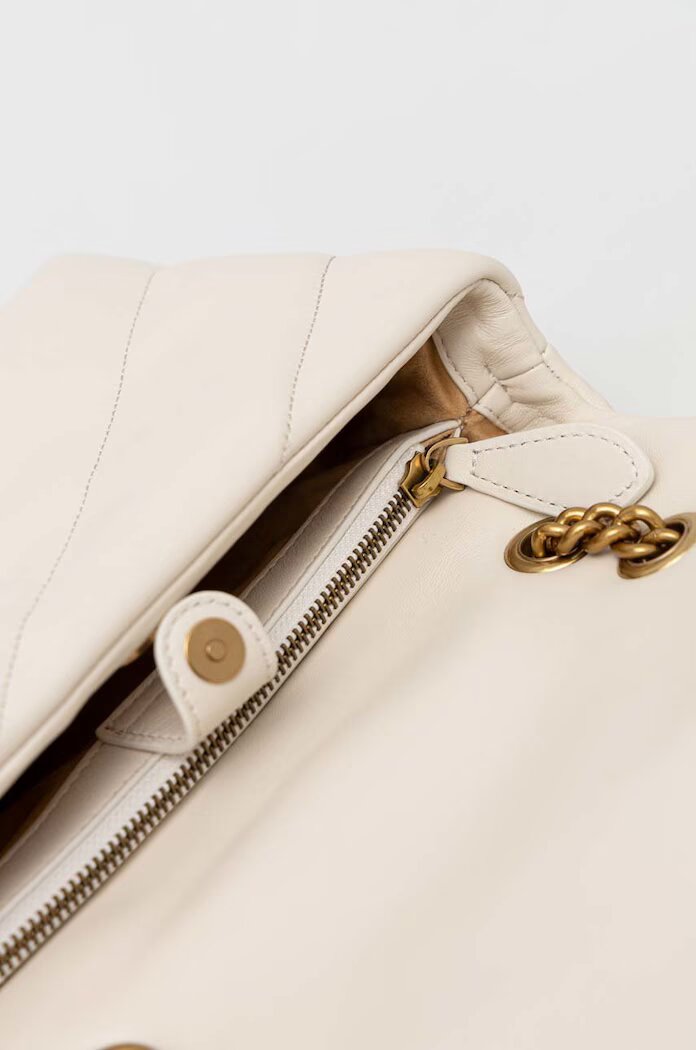 Pinko чанта crossbody дамска от кожа бяла 100038 A0F2