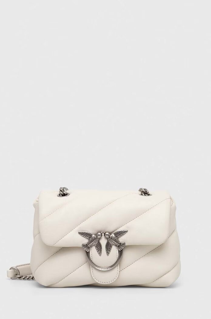 Pinko чанта crossbody дамска от кожа бяла 100039 A0F2