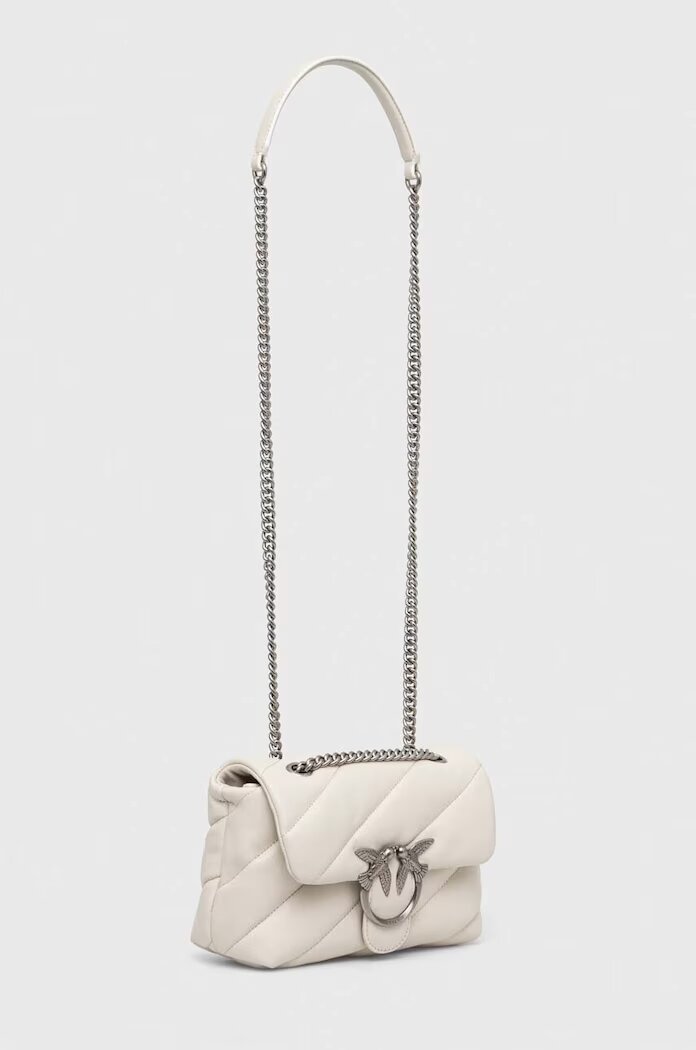 Pinko чанта crossbody дамска от кожа бяла 100039 A0F2