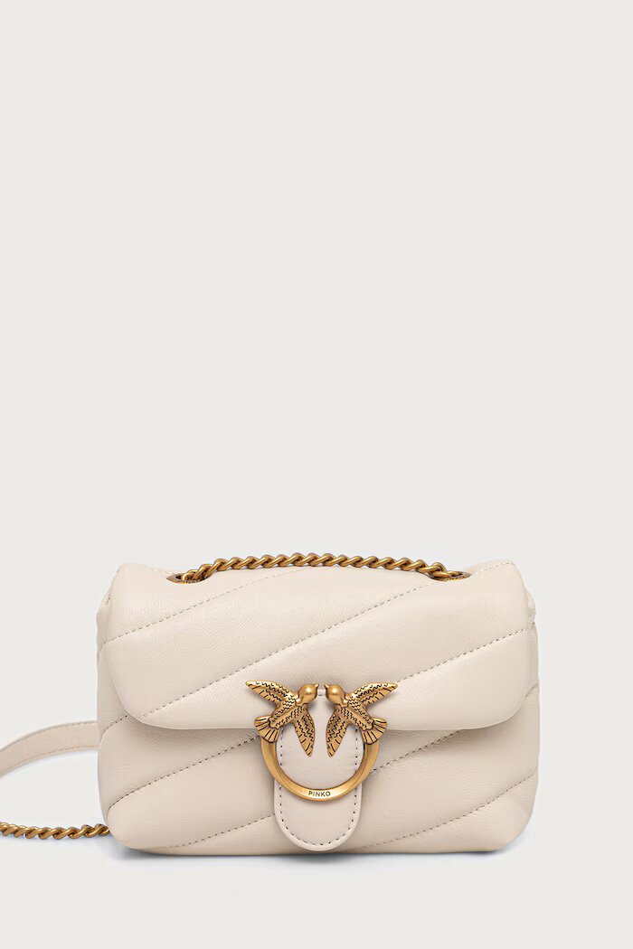 Pinko чанта crossbody дамска от кожа бяла 100040 A0F2