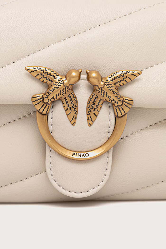 Pinko чанта crossbody дамска от кожа бяла 100040 A0F2