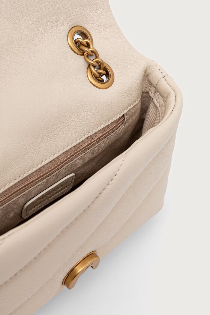 Pinko чанта crossbody дамска от кожа бяла 100040 A0F2