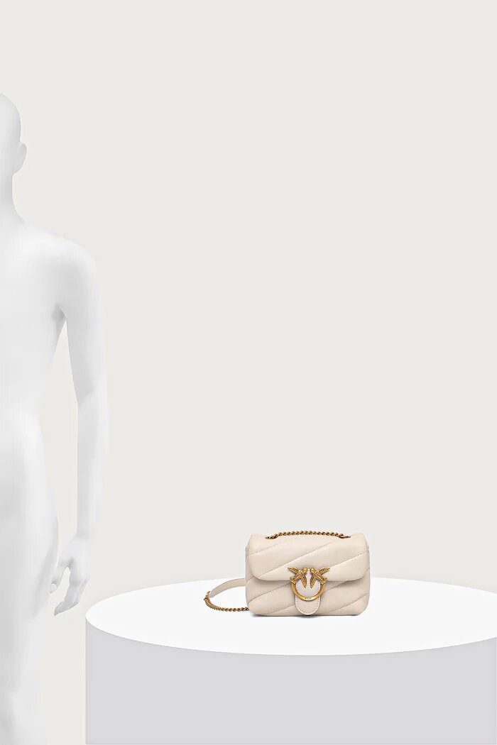 Pinko чанта crossbody дамска от кожа бяла 100040 A0F2