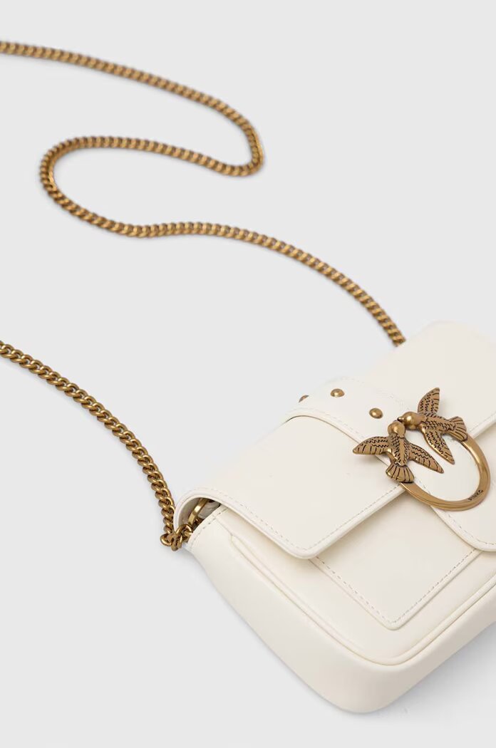 Pinko чанта crossbody дамска от кожа бяла 100061 A0F1
