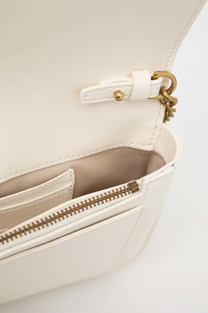 Pinko чанта crossbody дамска от кожа бяла 100061 A0F1