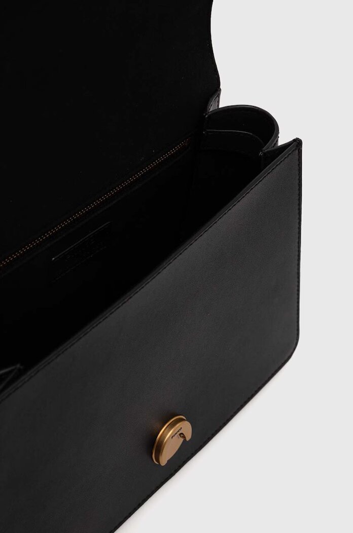 Pinko чанта crossbody дамска от кожа черна 100066 A0F1