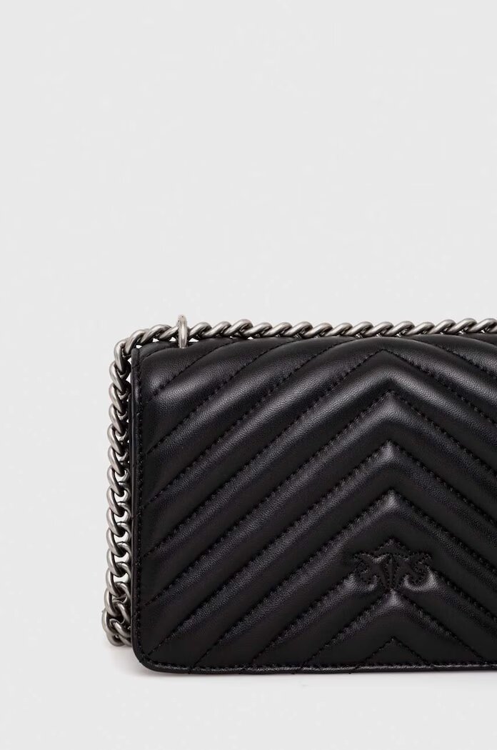 Pinko чанта crossbody дамска от кожа черна 100074 A0GK