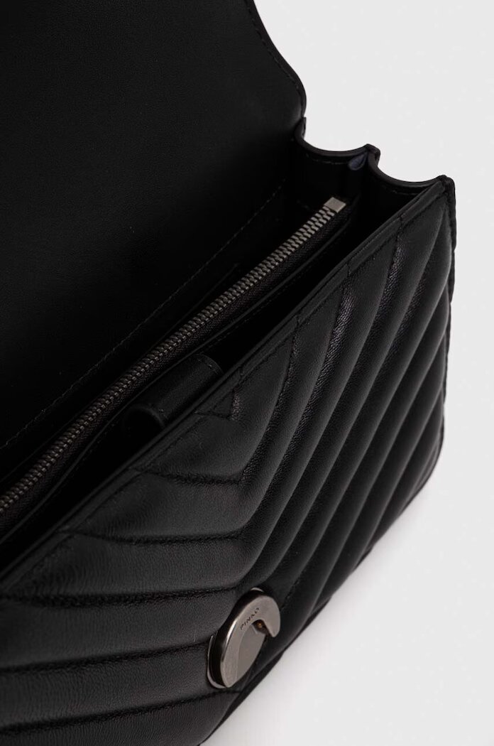 Pinko чанта crossbody дамска от кожа черна 100074 A0GK