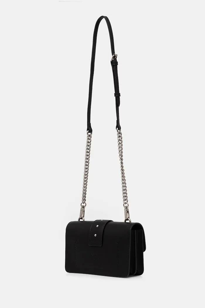 Pinko чанта crossbody дамска от кожа черна 105856 A0F1
