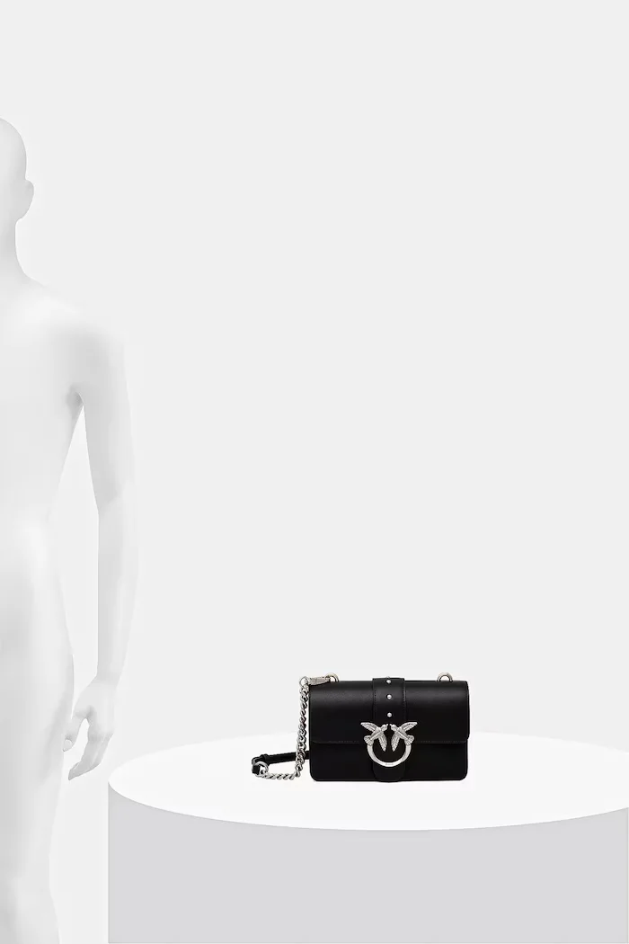 Pinko чанта crossbody дамска от кожа черна 105856 A0F1