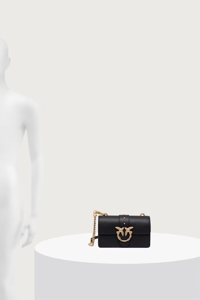 Pinko чанта crossbody дамска от кожа черна 107071 A0F1