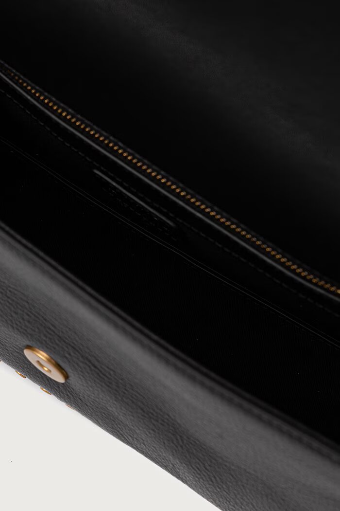 Pinko чанта crossbody дамска от кожа черна 107664 A2JG