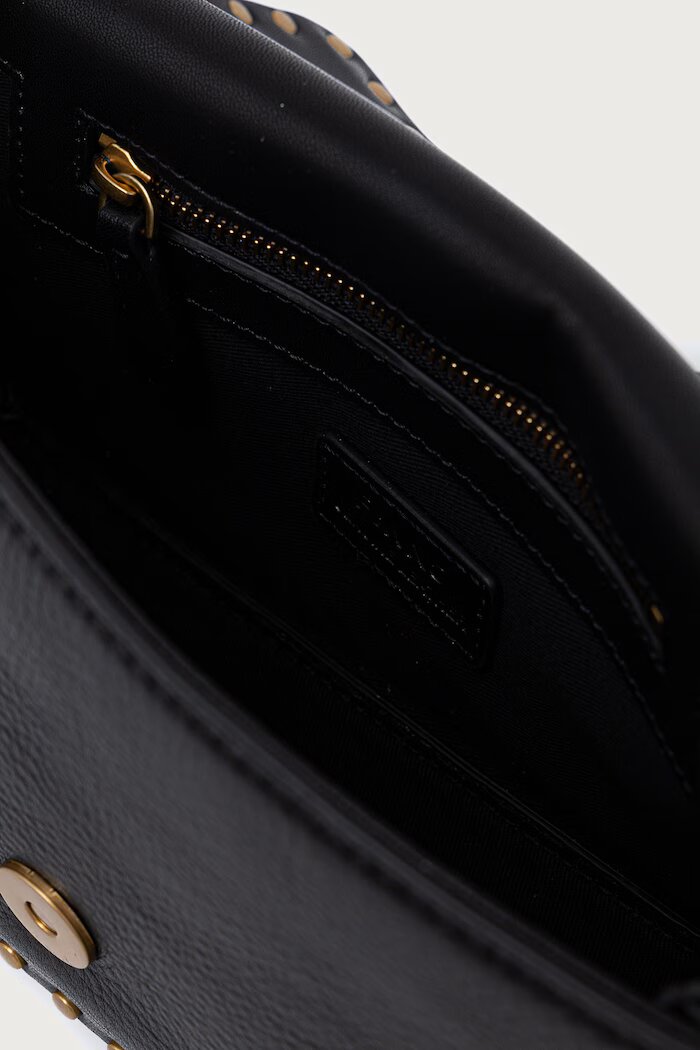 Pinko чанта crossbody дамска от кожа черна 107665 A2JG