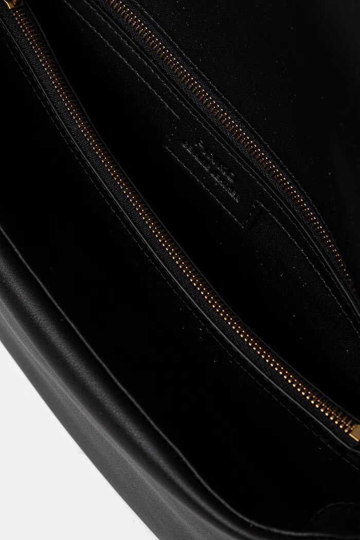 Pinko чанта crossbody дамска от кожа хоризонтална черна 106178 A0QO