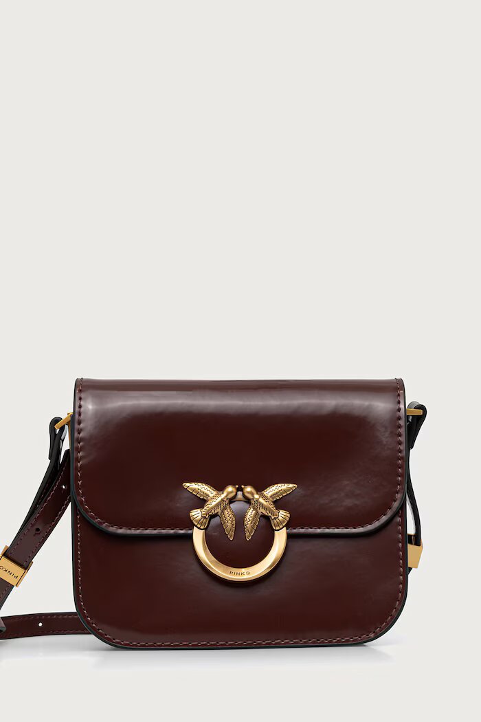 Pinko чанта crossbody дамска от кожа кафява 104297 A1EN