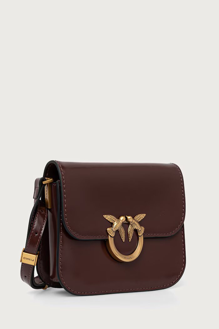 Pinko чанта crossbody дамска от кожа кафява 104297 A1EN
