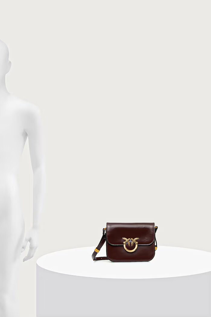 Pinko чанта crossbody дамска от кожа кафява 104297 A1EN