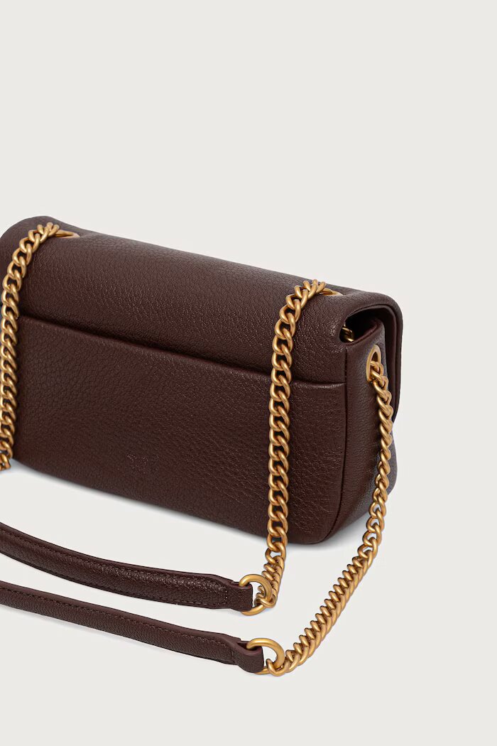 Pinko чанта crossbody дамска от кожа кафява 107038 A3CX