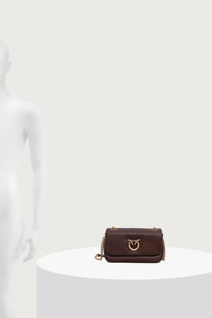 Pinko чанта crossbody дамска от кожа кафява 107038 A3CX